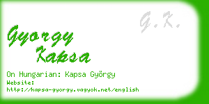 gyorgy kapsa business card