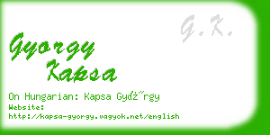 gyorgy kapsa business card